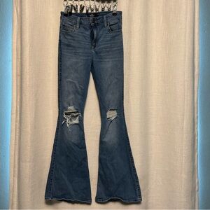 Hollister Distressed Blue Flare Jeans